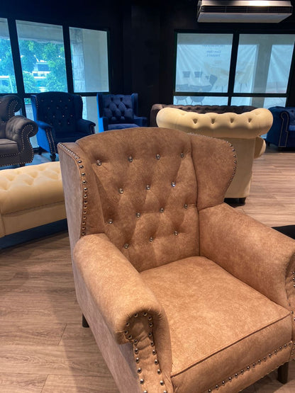 Chedana Chesterfield Wing Chair Set