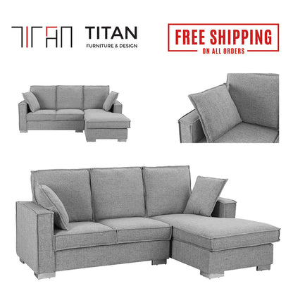 Classic 3 Seater L Shape Sofa - Gaya Home