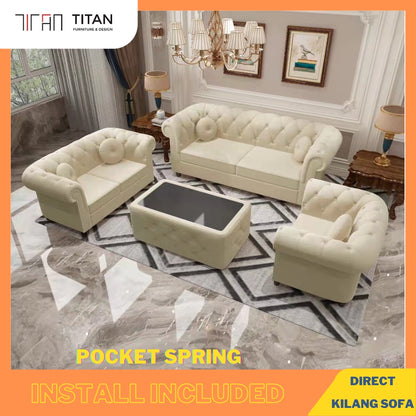 PREMIUM Chesterfield Sofa Set - Gaya Home