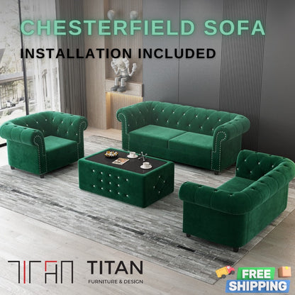 PREMIUM Chesterfield Sofa Set - Gaya Home