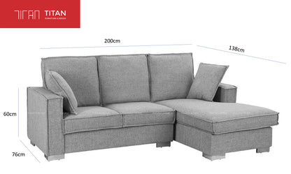 Classic 3 Seater L Shape Sofa - Gaya Home