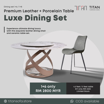 Luxe Dining Set / Full Leather Chair / Dining Chair / Kerusi Meja Makan / Kerusi Makan / Designer Chair - Gaya Home