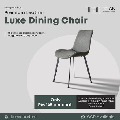 Luxe Dining Set / Full Leather Chair / Dining Chair / Kerusi Meja Makan / Kerusi Makan / Designer Chair - Gaya Home